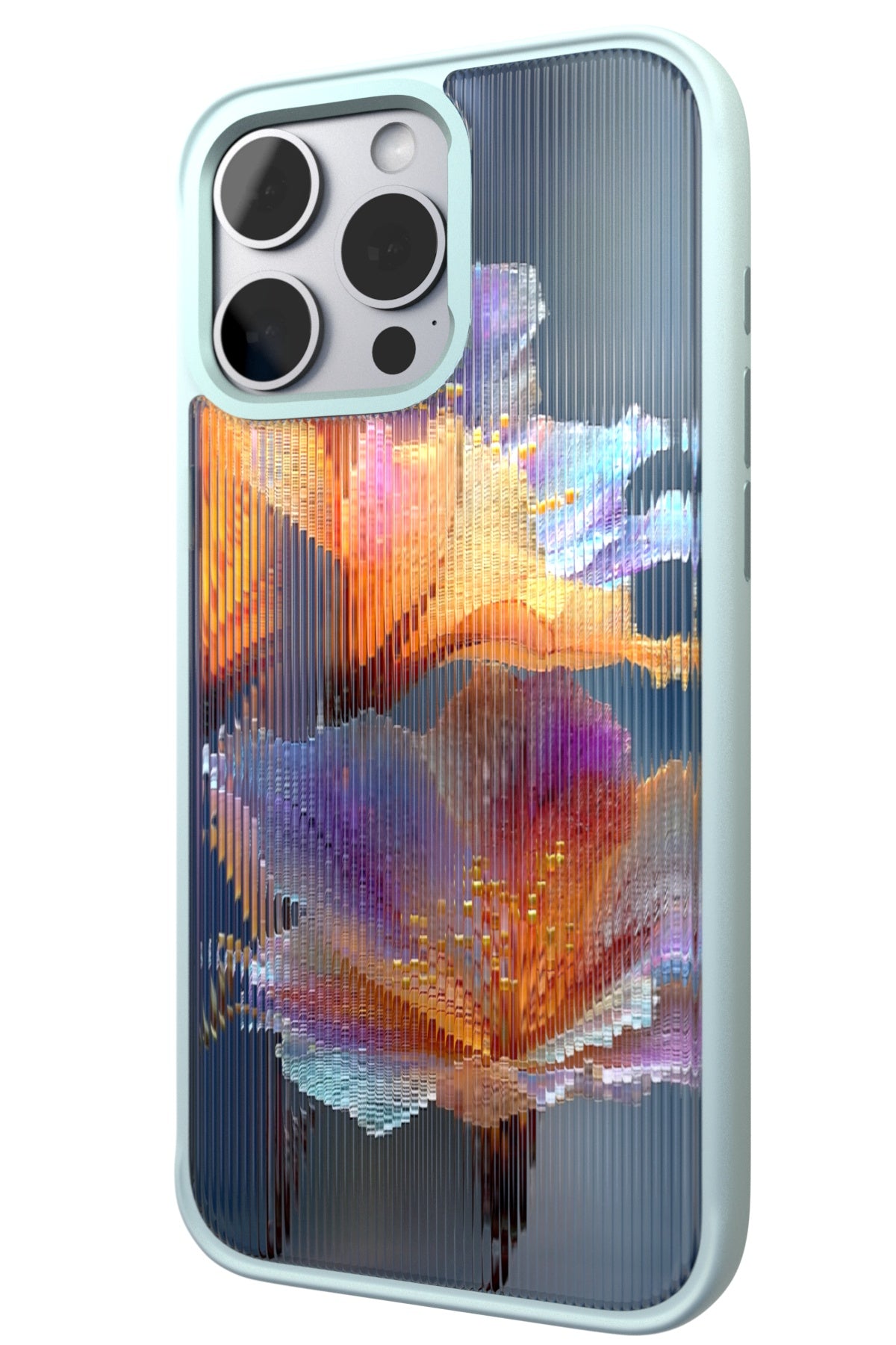Hibiscus Versicolor Backplate + Teal Case for iPhone 16 Pro Max